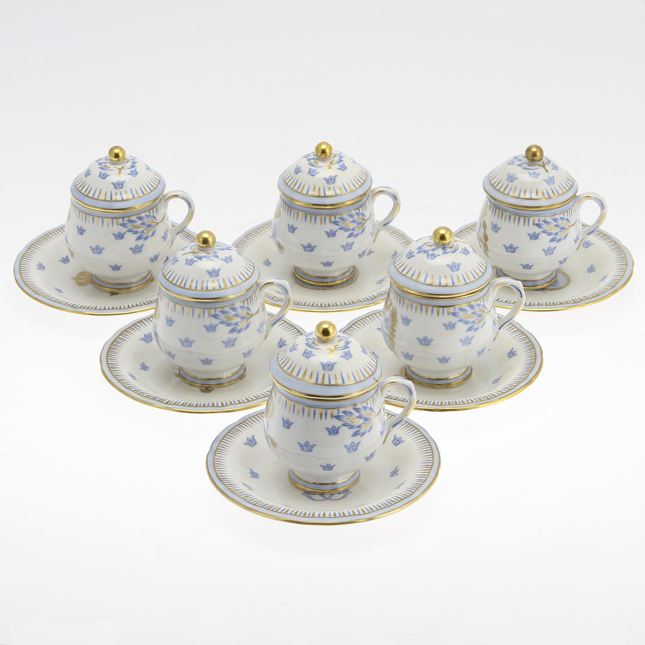 CREMEKOPPAR, "Gripsholm", 12 par. Rörstrand.