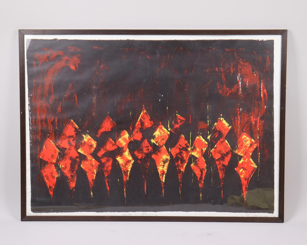 OIDENTIFIERAD KONSTNÄR. lithograph, “Ballet L' Africaine”.