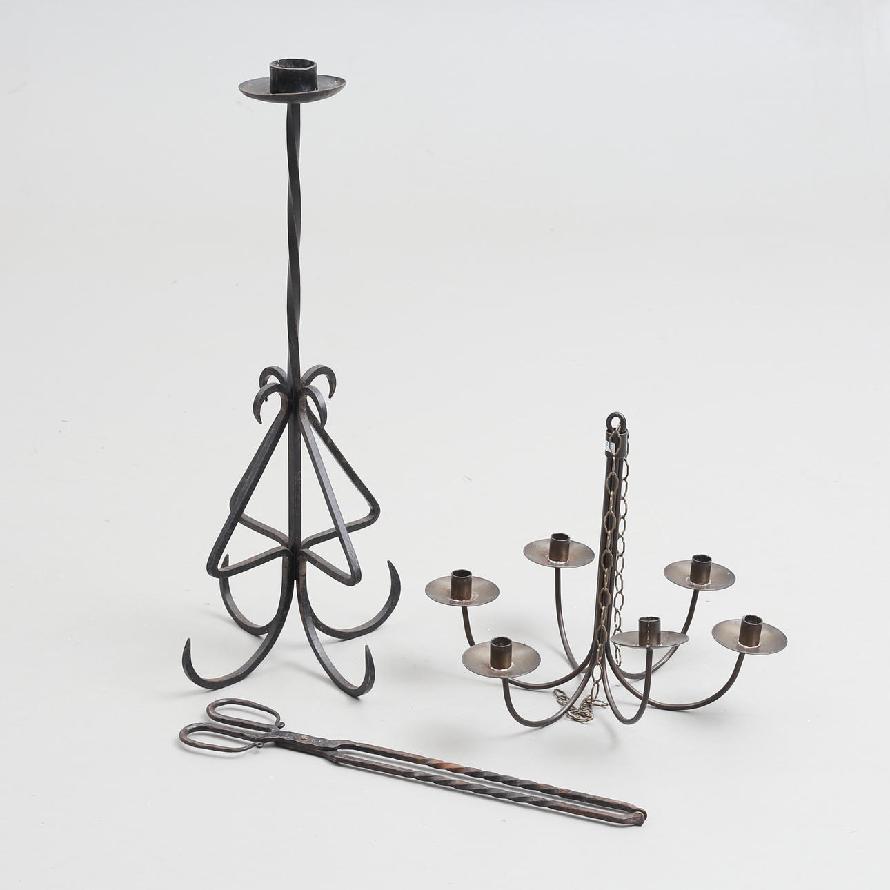 FORGED OBJECTS, 3 pcs, incl. FIRE FORK.