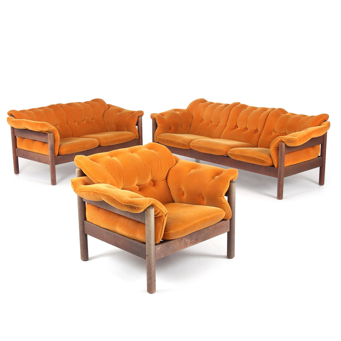 SOFA GROUP, 3 pieces. 1970s.