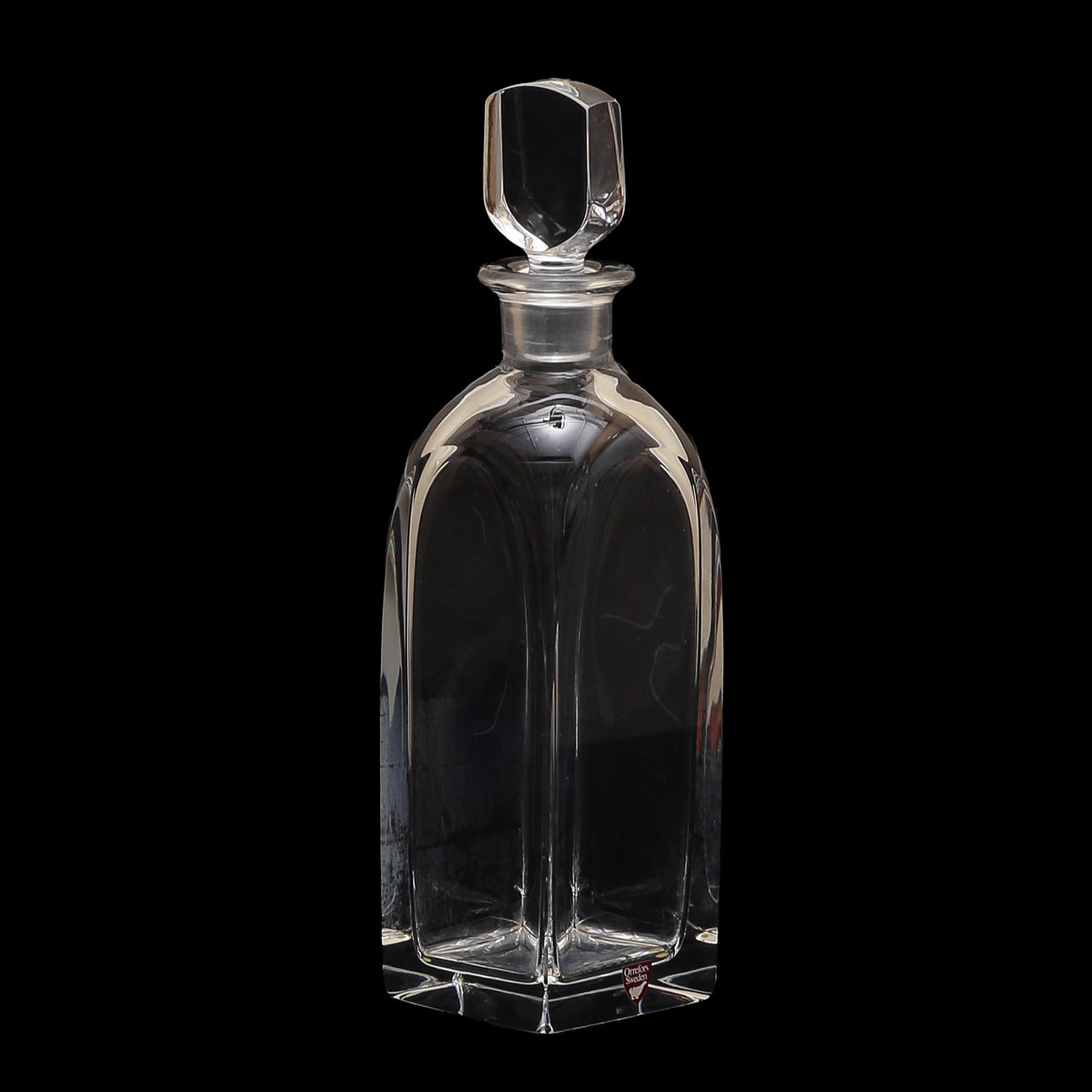 EDWARD HALD. DECANTER, ORREFORS, SIGNED.