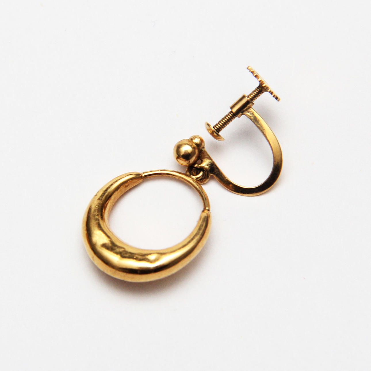EARRING, 1 pcs, 18 k, gold.