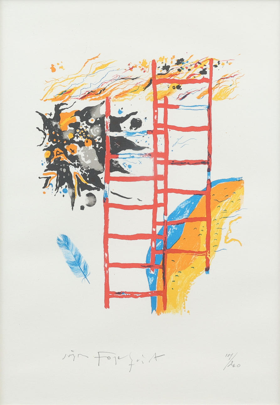 JÖRGEN FOGELQUIST. Composition, lithograph no 181/260, signed.
