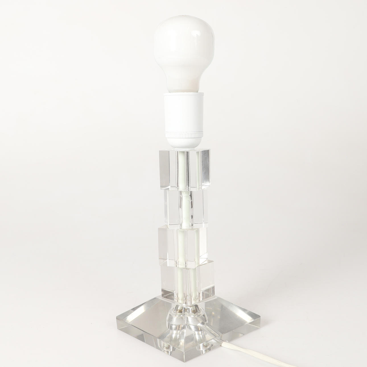 A glass table lamp, 20th century.