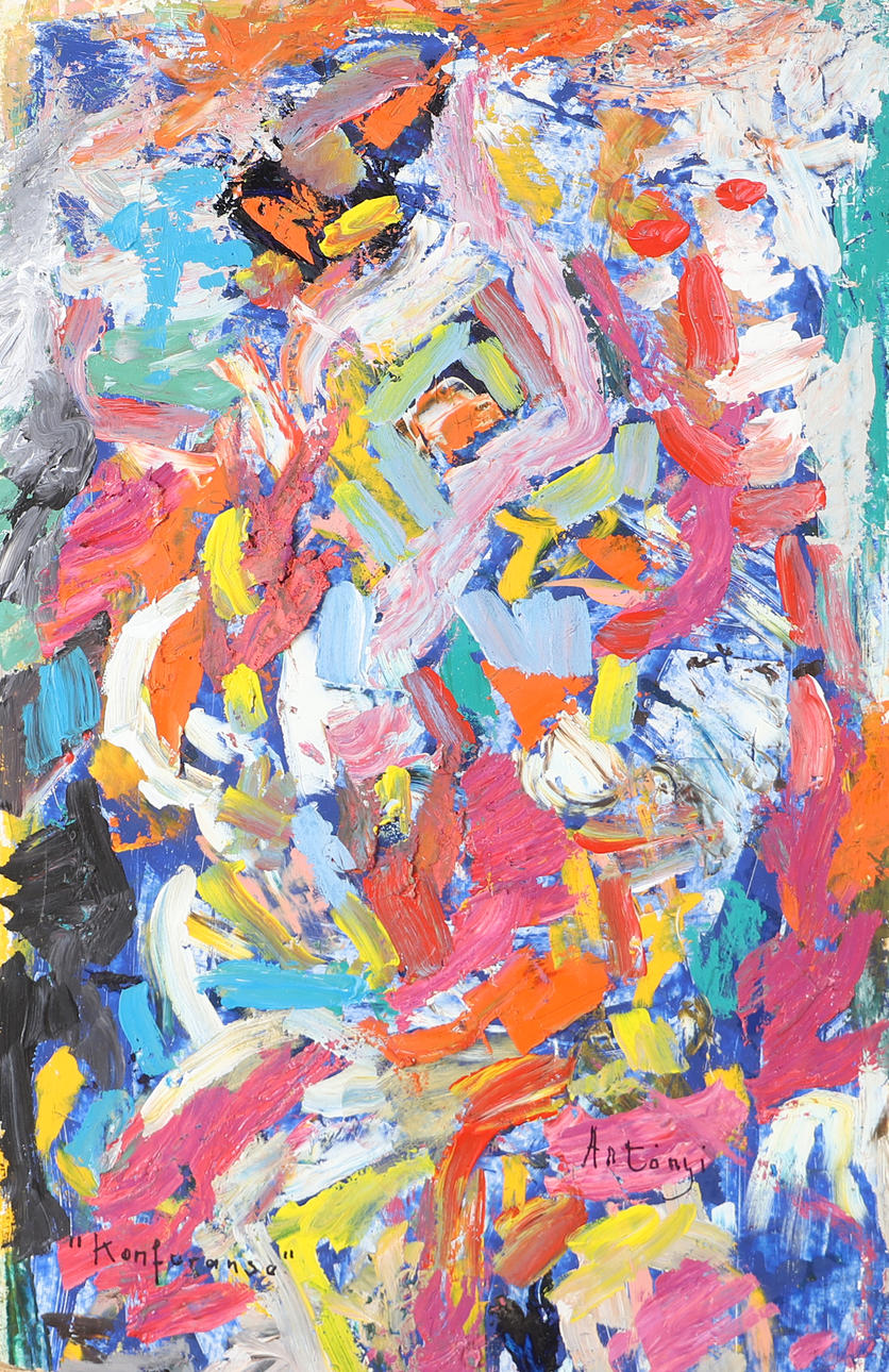 IMRE ANTONYI. Composition, oil on panel, signed Antonyi.