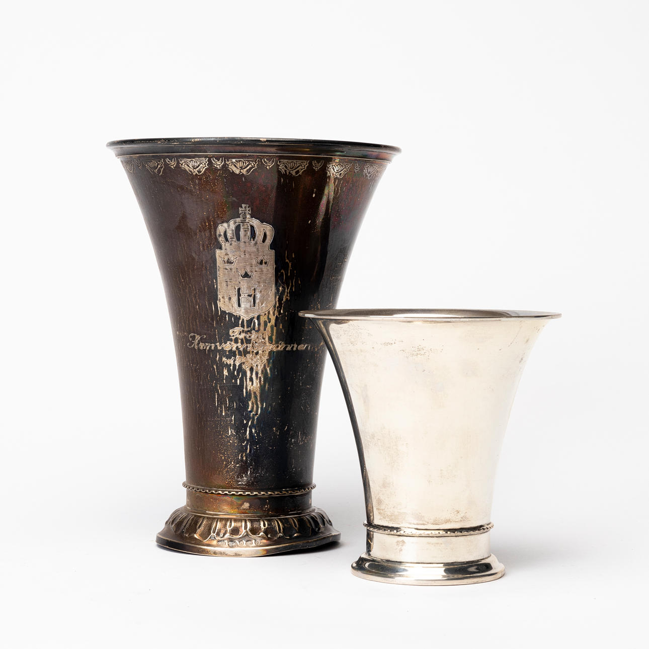 Two silver cups, inter alia GAB, Sweden, 20th century.