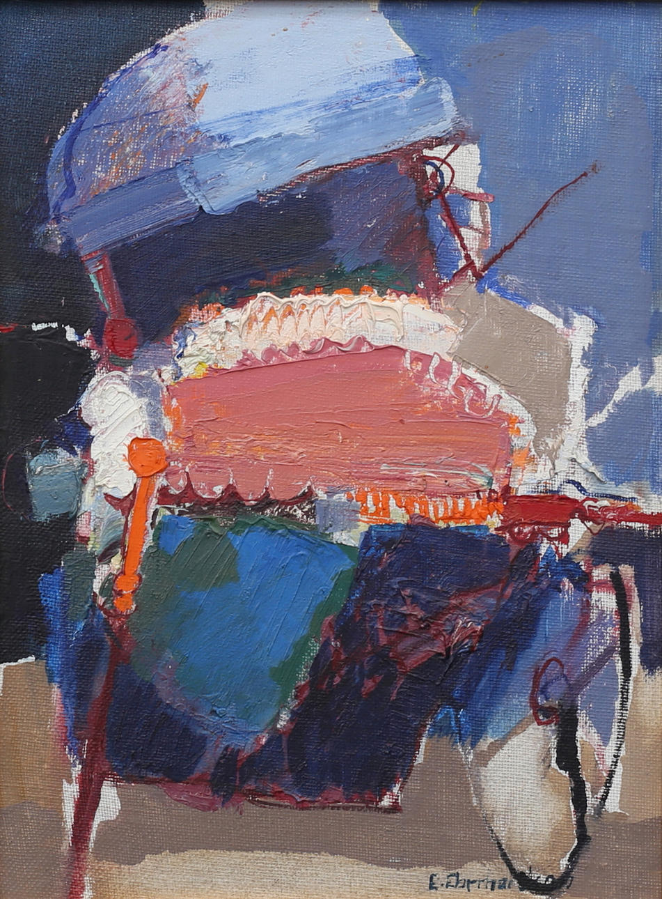 EBBE EBERHARDSON. “Stroller”, oil on panel, signed.