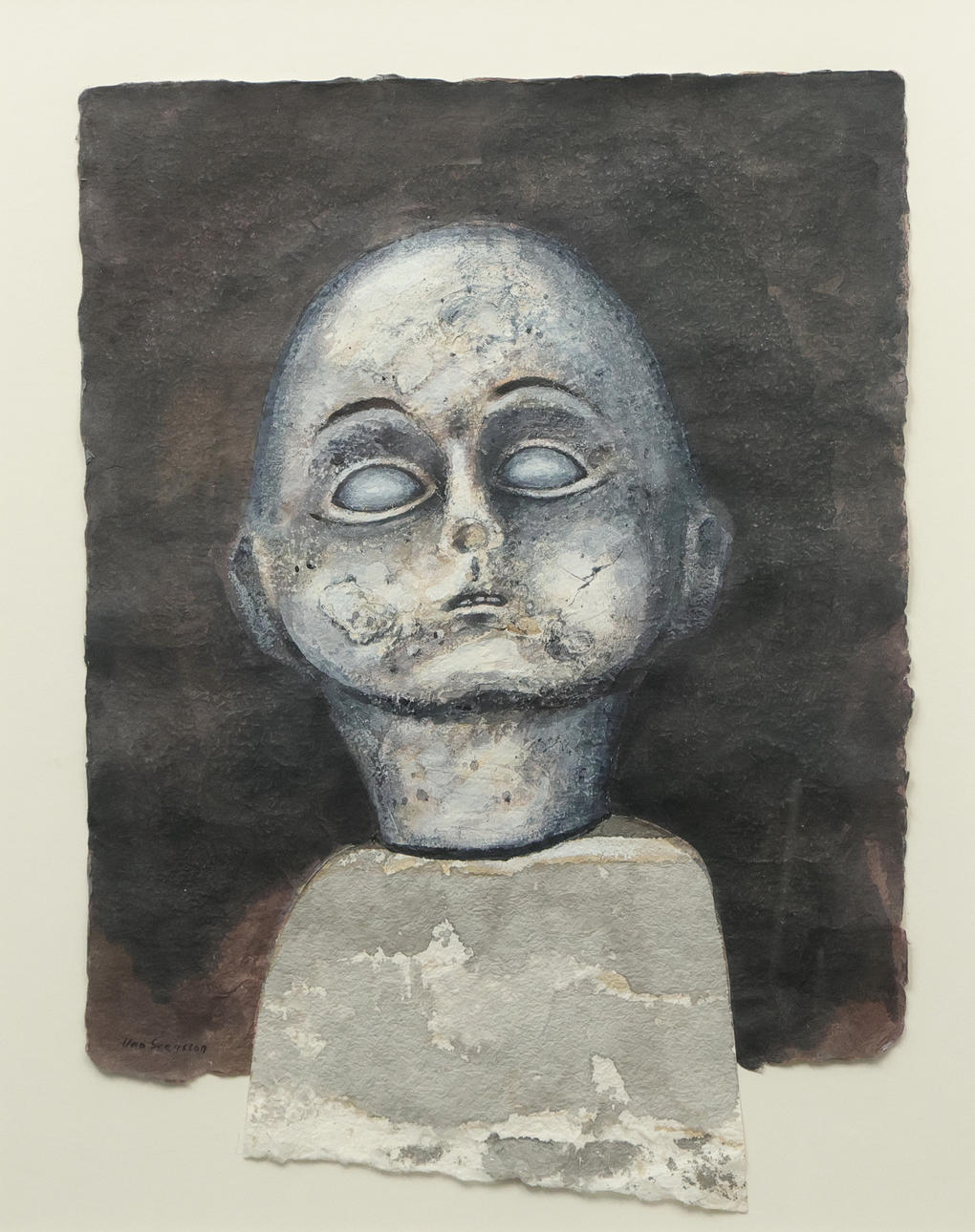 UNO SVENSSON. acrylic on paper, “Portrait”, signed, dated verso 1981.