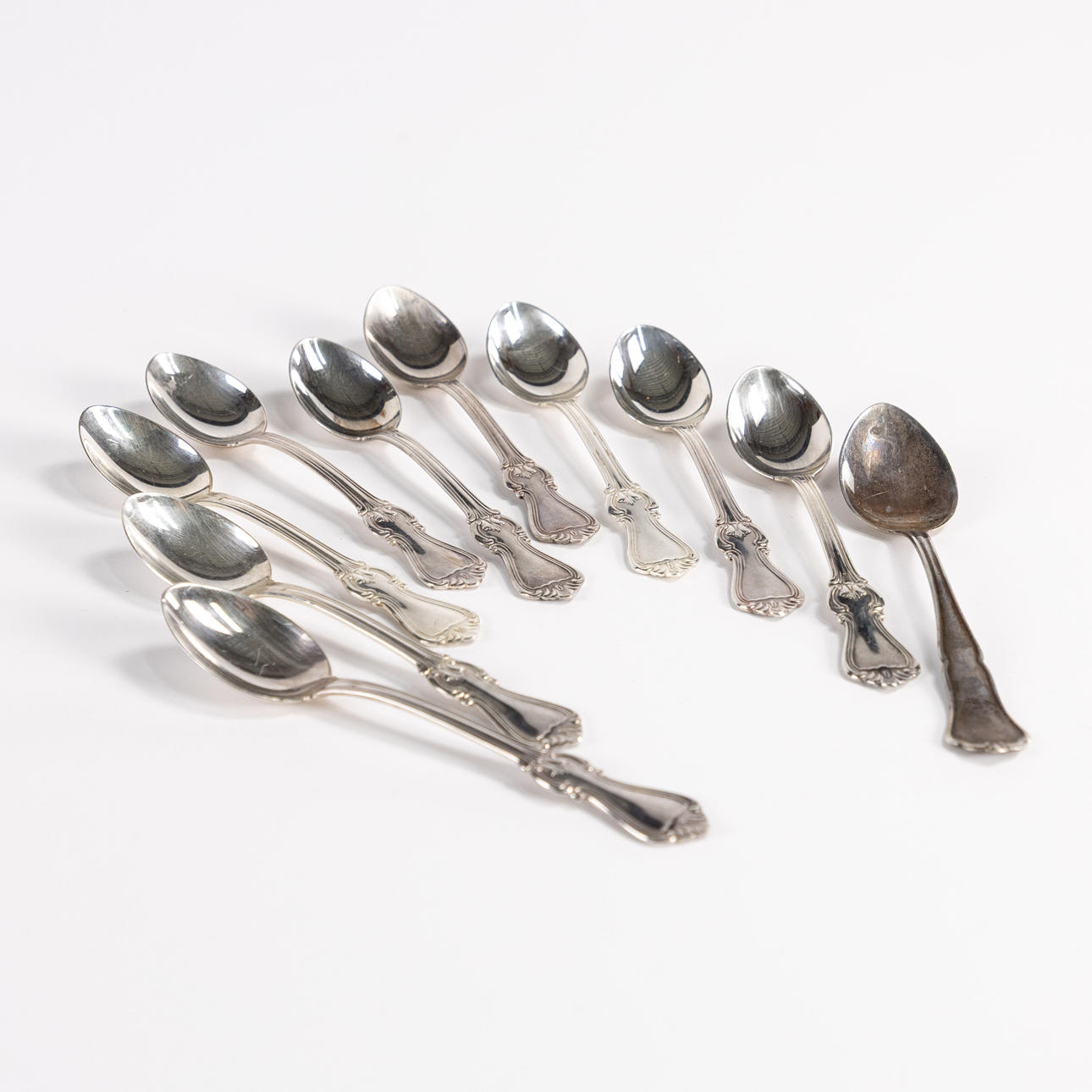 COFFEE SPOONS, 10 pcs, silver.