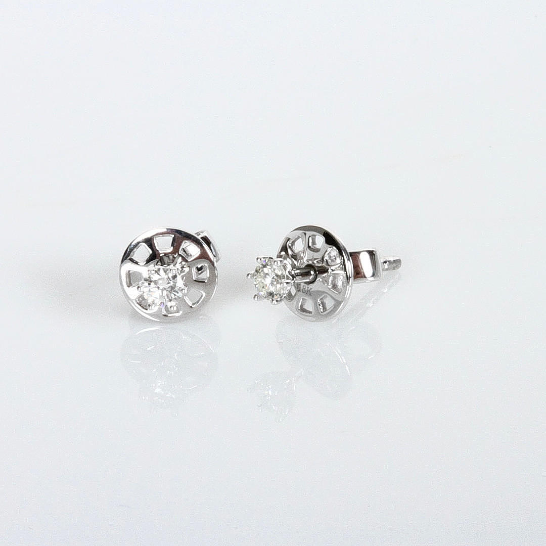 SOLITAIRE EARRINGS, 0,15ct, white gold 18K.