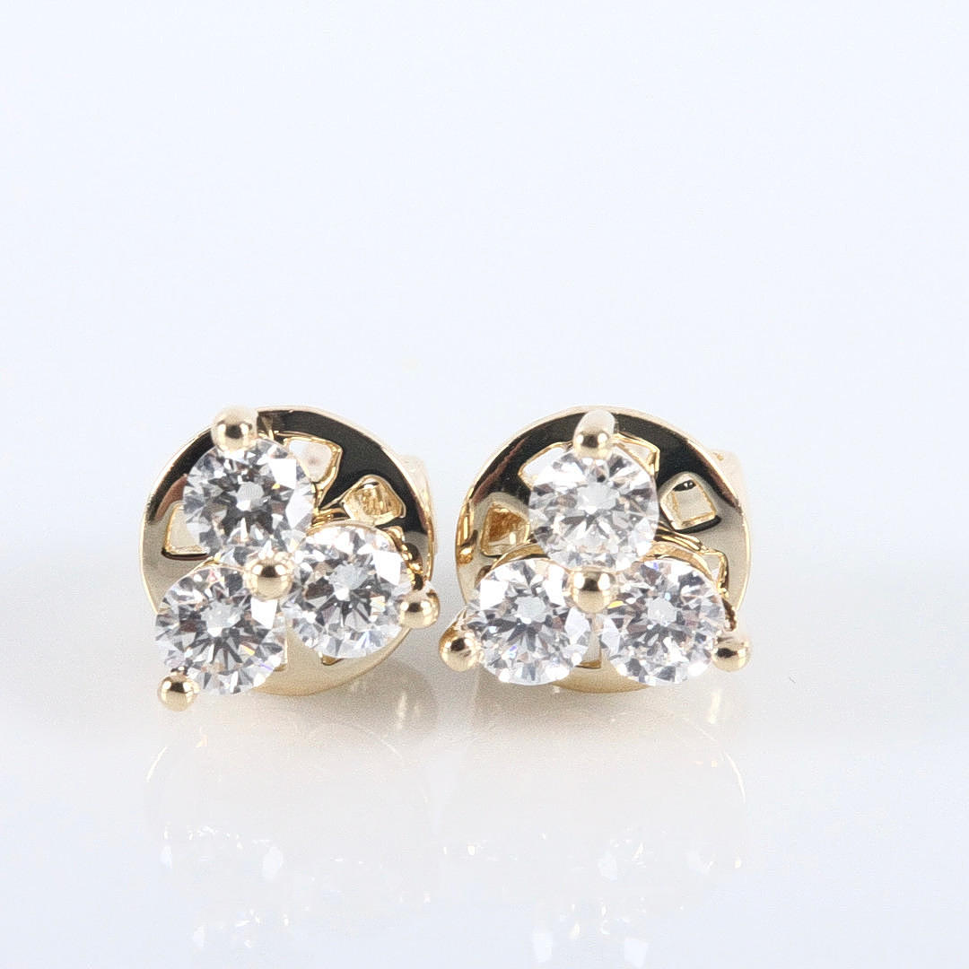 DIAMOND EARRINGS, a pair, total 0,50ct, 18K.