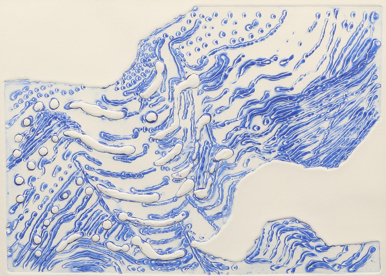 KARL-ERIK HÄGGBLAD. etching, “water structure”, P.T. signed and dated -65.
