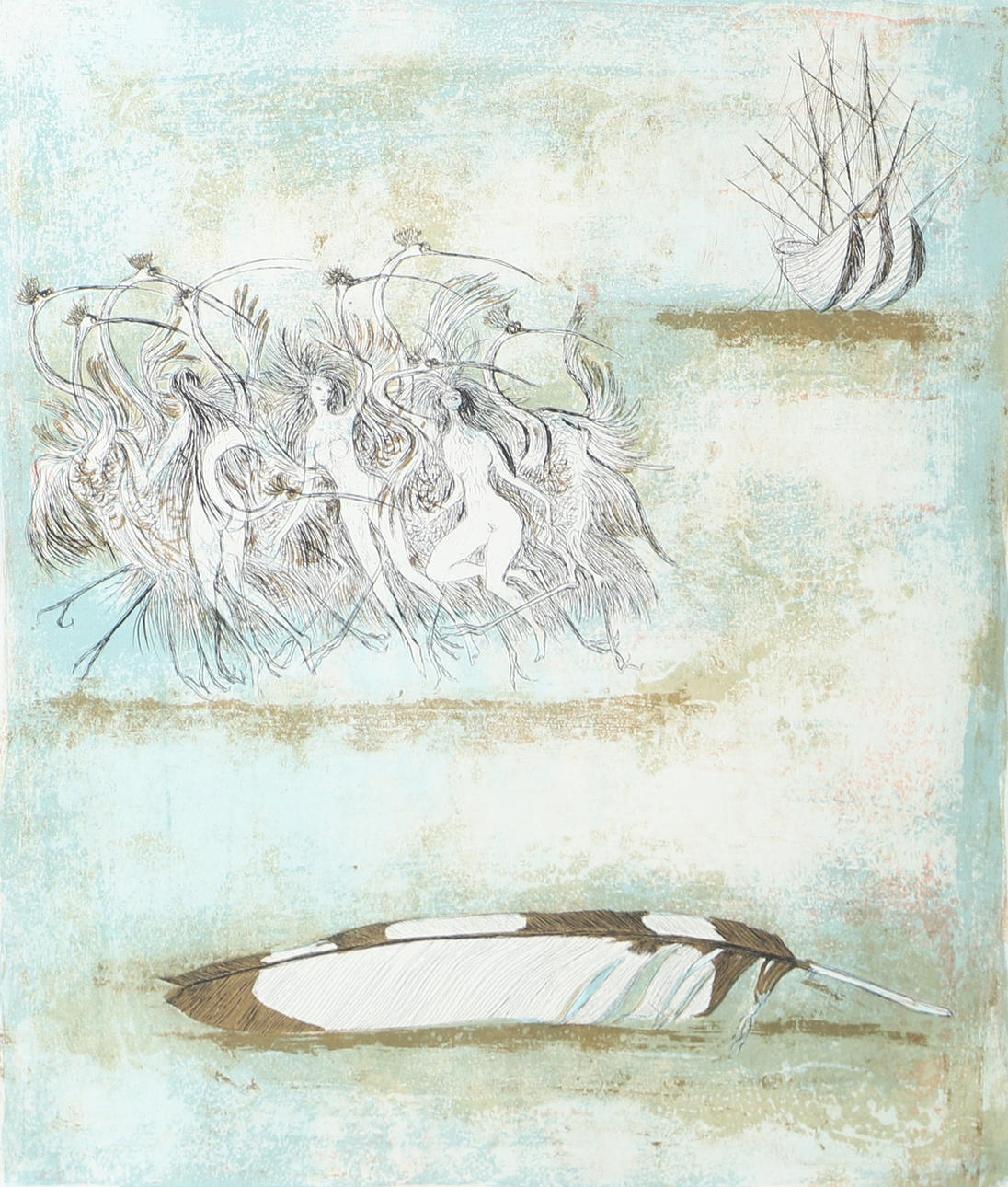 LARS BO. Exhibition poster, lithograph, Borstahusens Konstförening, unsigned.