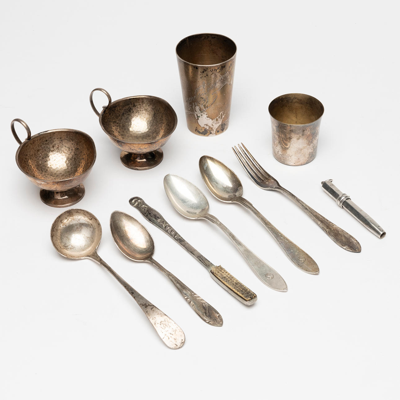 SILVER, 11 delar, 1800-/1900-tal.