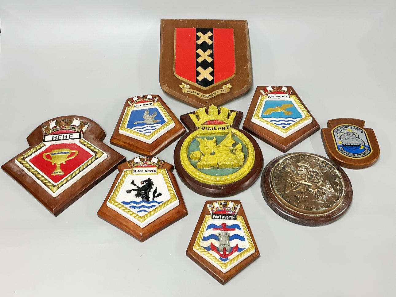 TEN MARITIME SHIPPING PLAQUES.