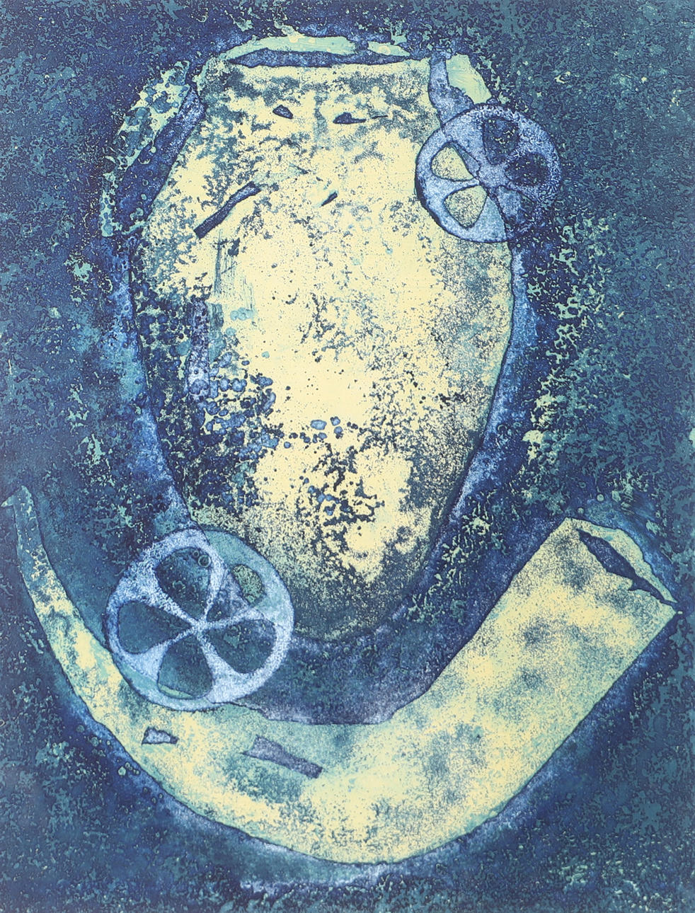 LONE RECHT. “Tidal VI”, lithograph in colour, signed.