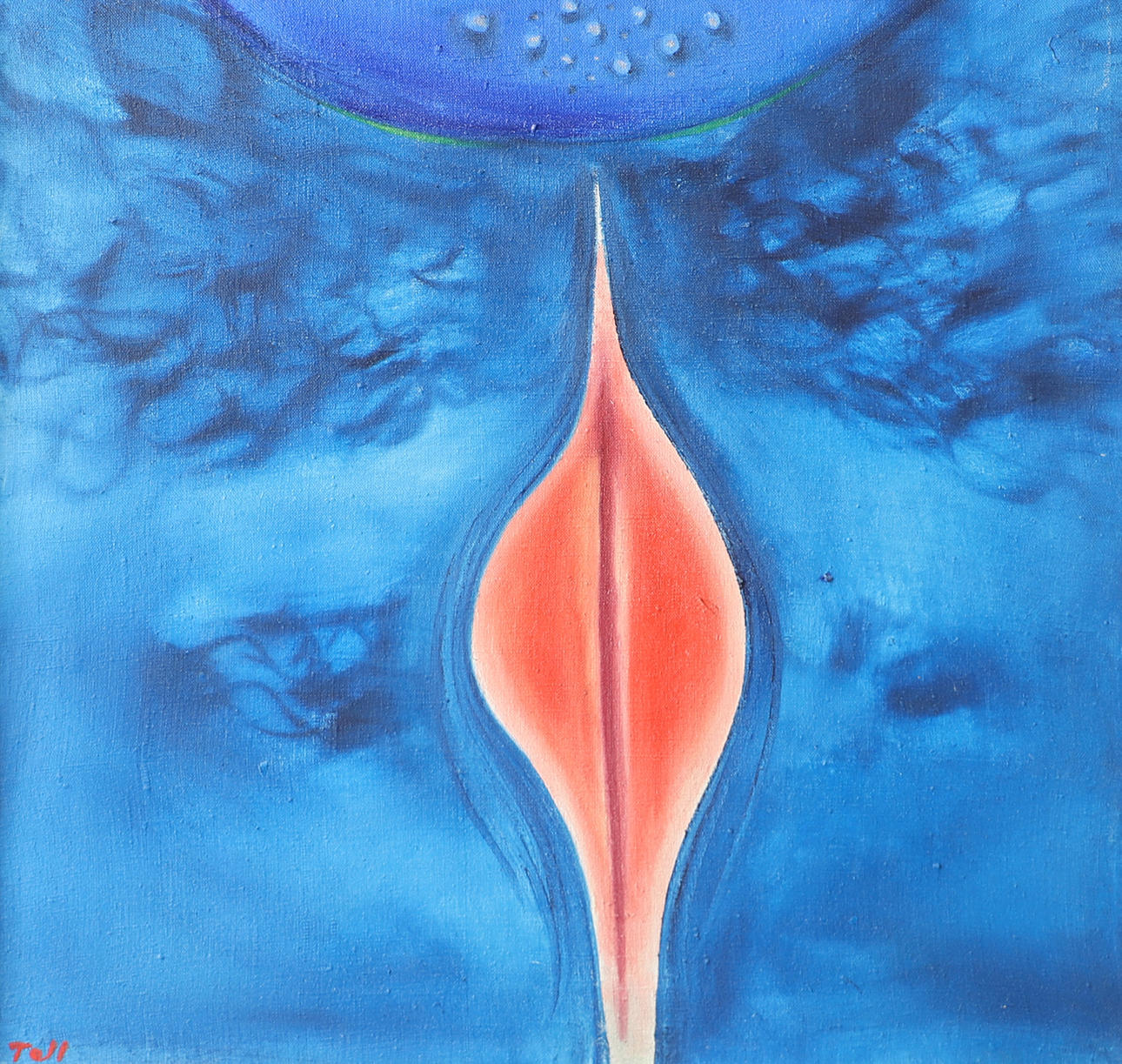 UMAR TELL. Composition, oil on canvas, signed Tell.