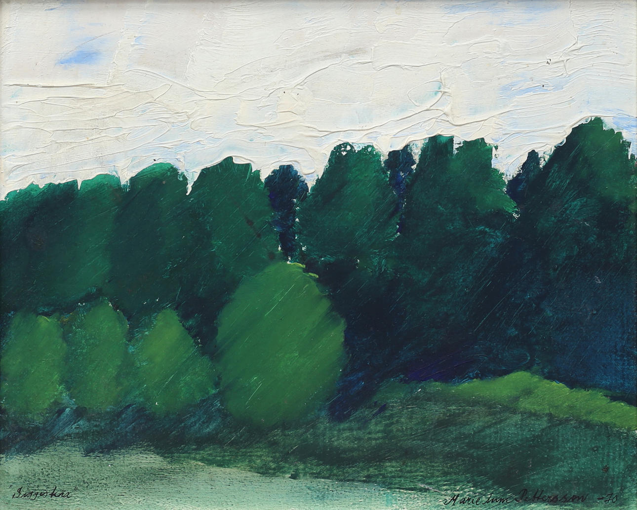 MARIE ANNE PETTERSSON. Landscape, oil on panel, signed, dated -70.