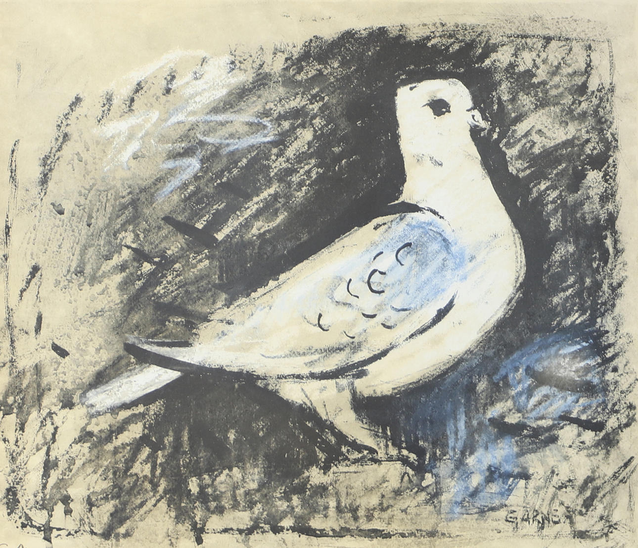 AFTER GUSTAV ARNE. Pigeon, framed print.