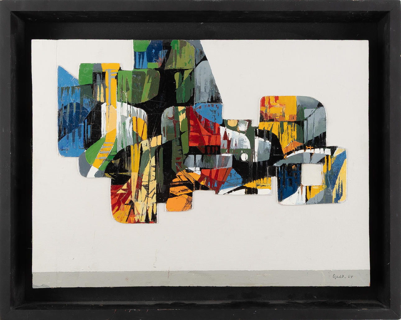 BERTIL GADÖ. Composition, oil on wood, signed and dated -64.