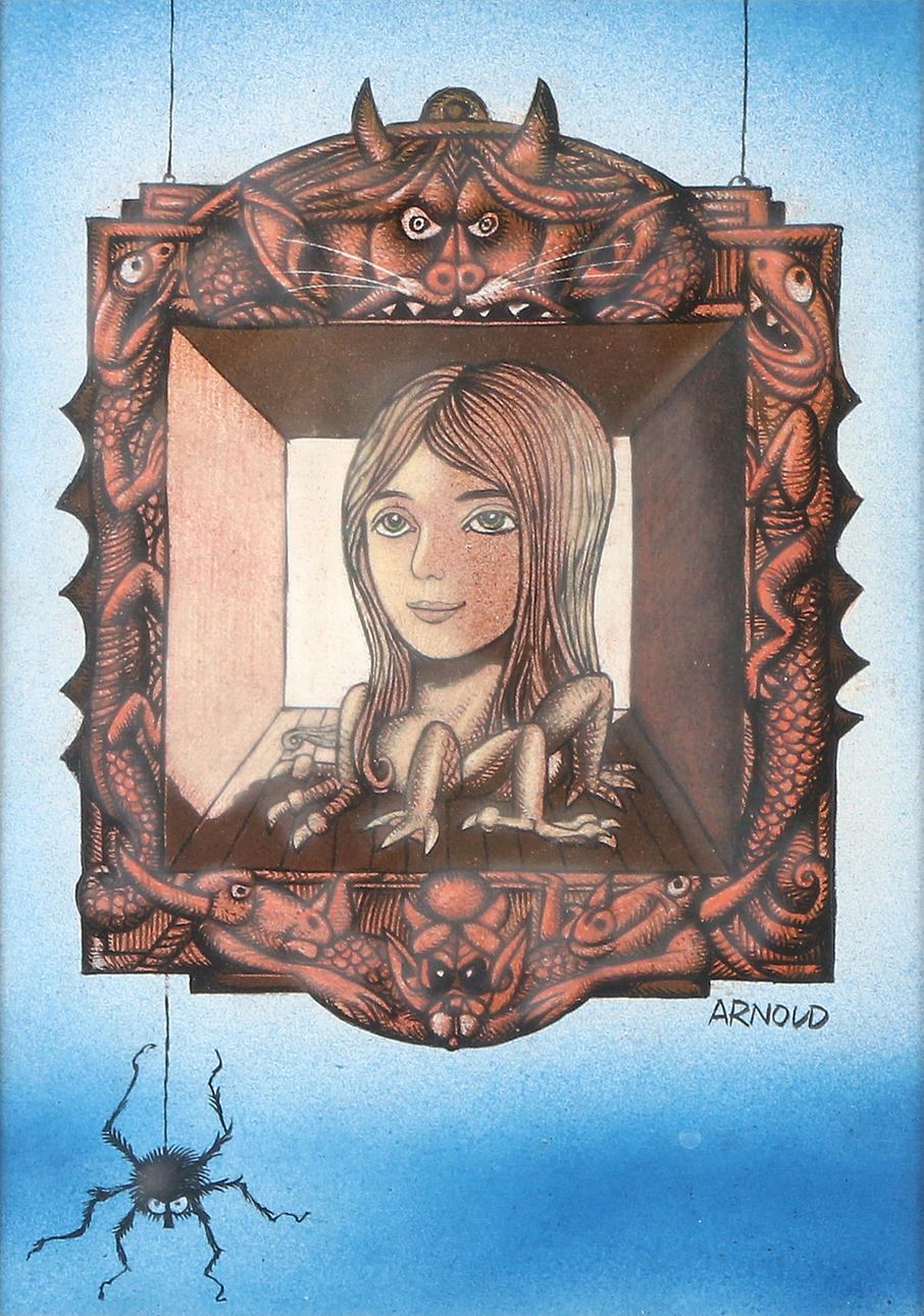 HANS ARNOLD. Mixed media. “Devil's Bride”. Signed.