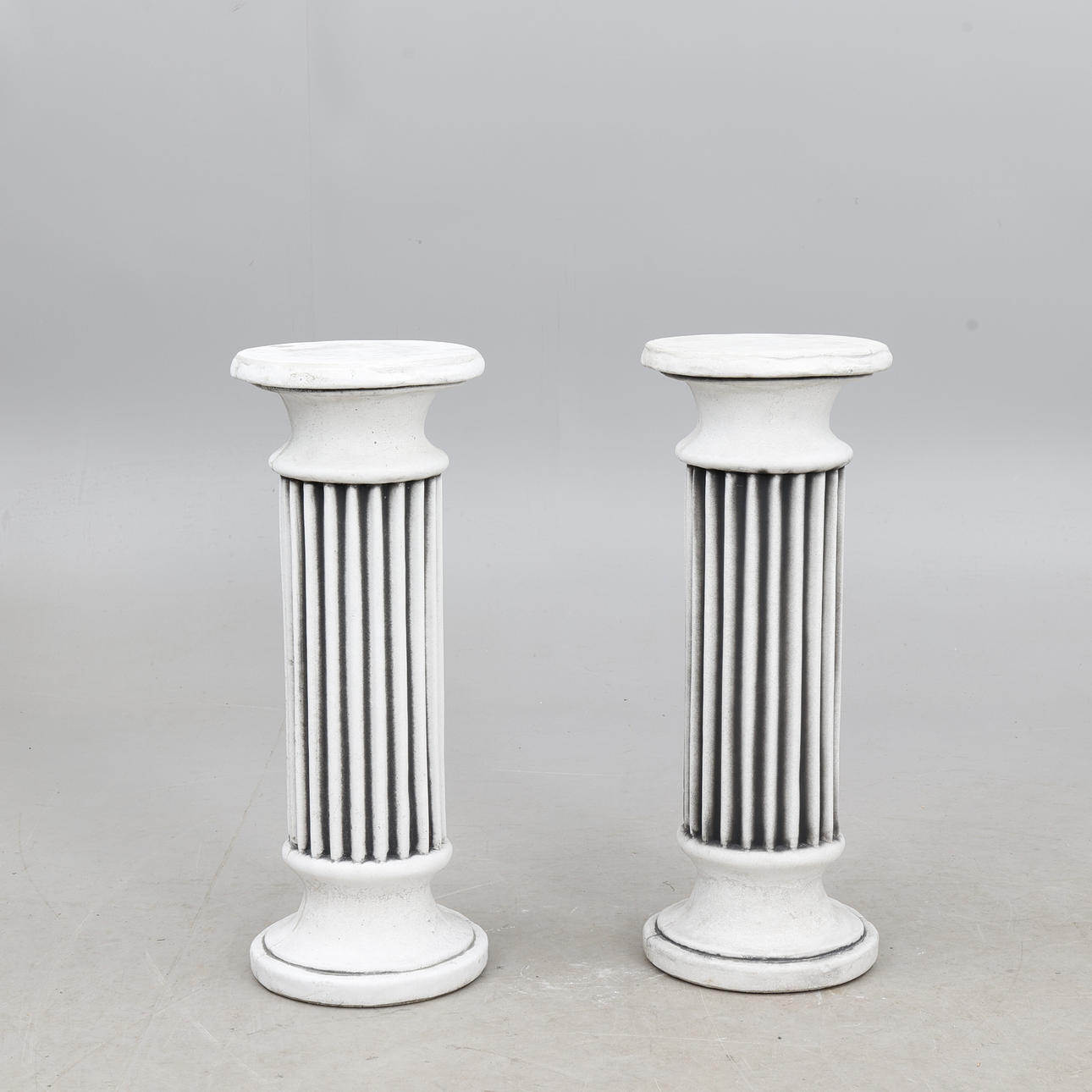 PEDESTALS, a pair, concrete.