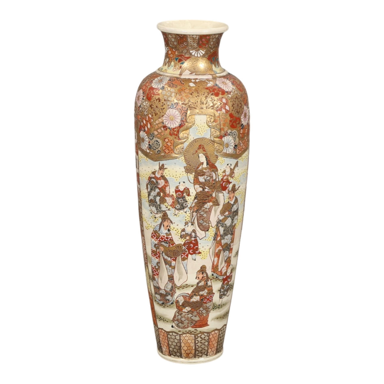 Colossal Satsuma earthenware vase, early 20th century.