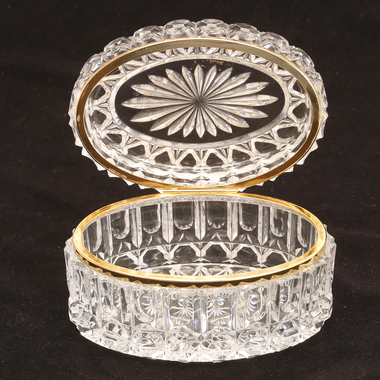 LOCKASK, glas, mässing, 1900-tal.