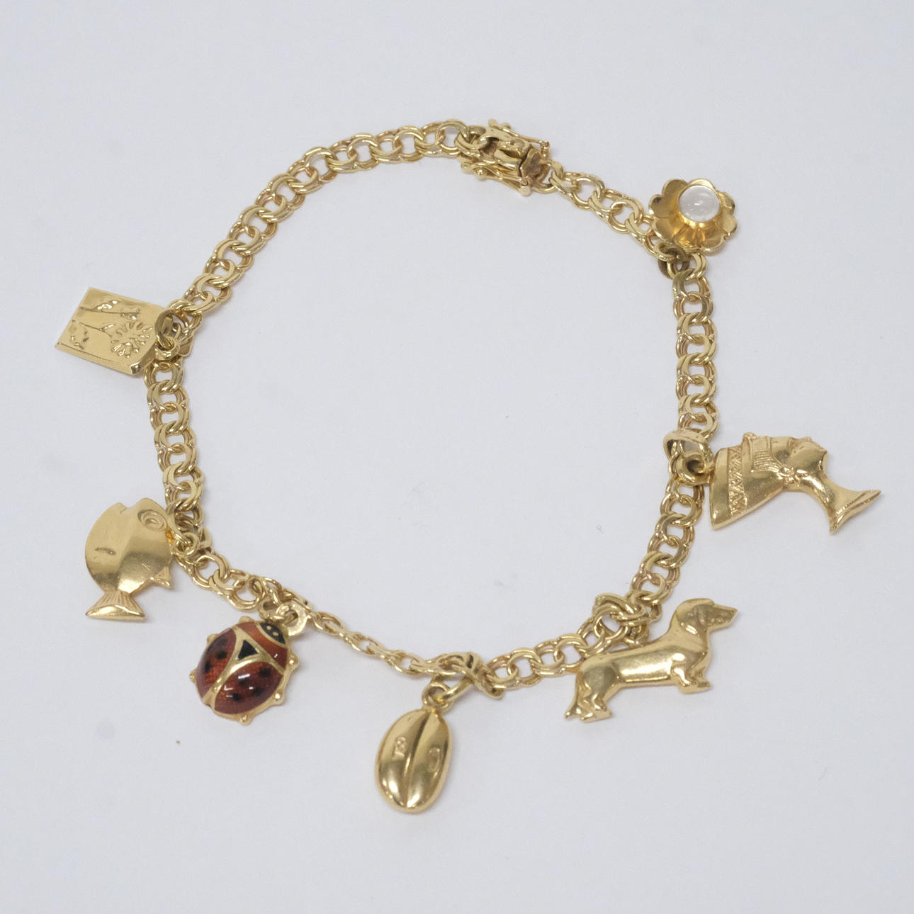 BRACELET WITH CHARM, BISMARCK, 18K GOLD.