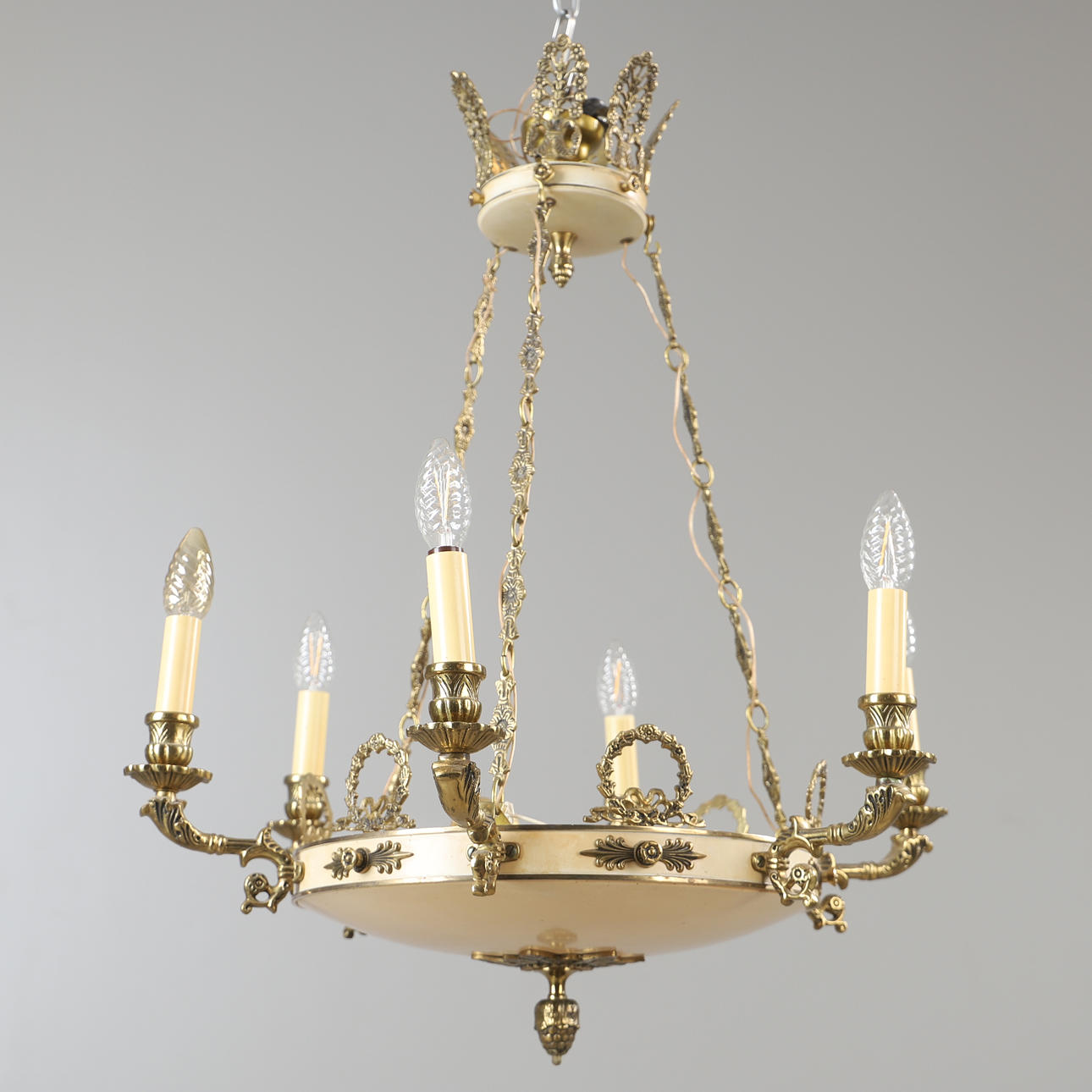 CEILING LAMP, brass, empire style.