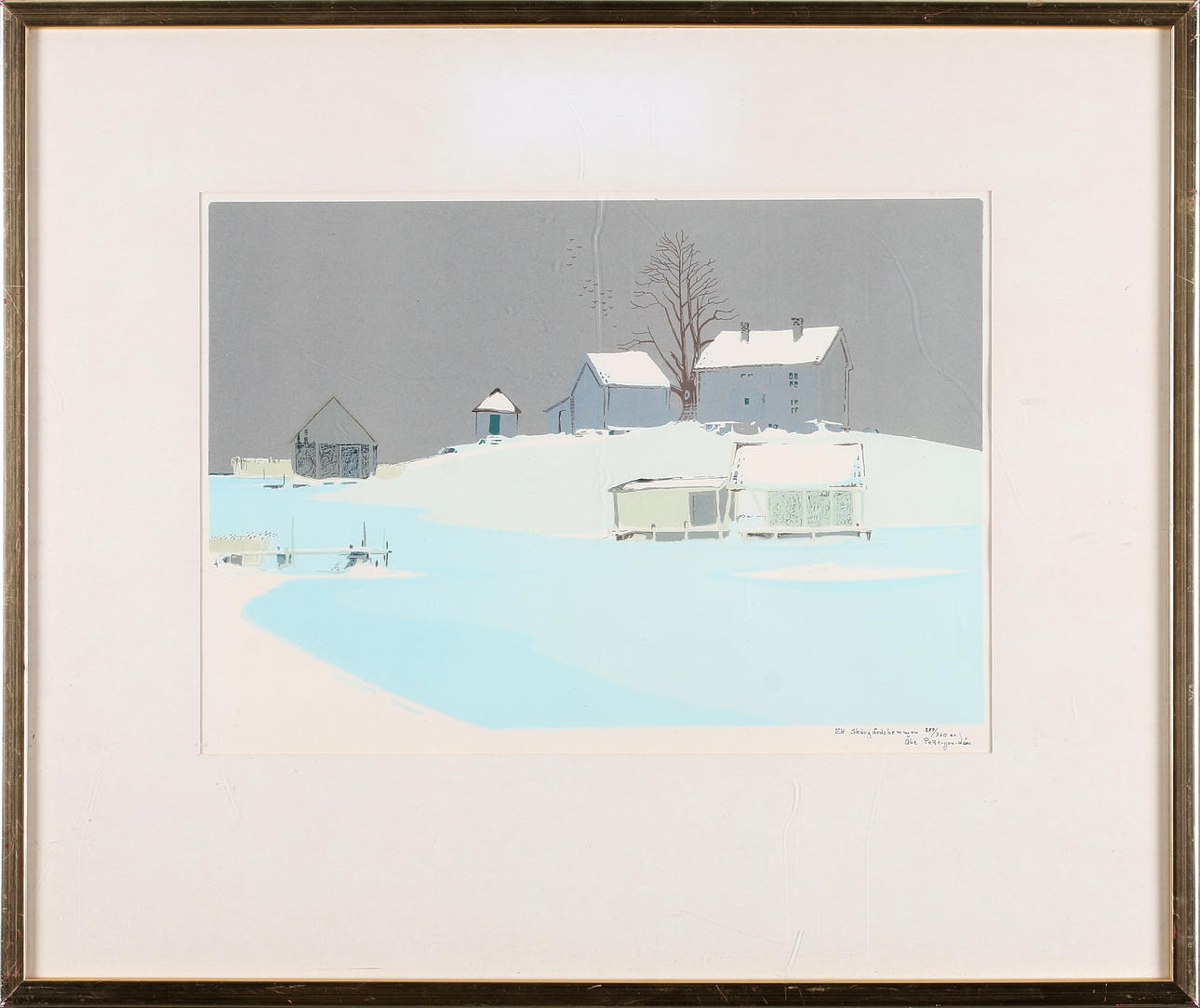 ÅKE PETTERSSON NÅW. "Ett skärgårdshemman", färglitografi, signerad och numrerad 289/360.