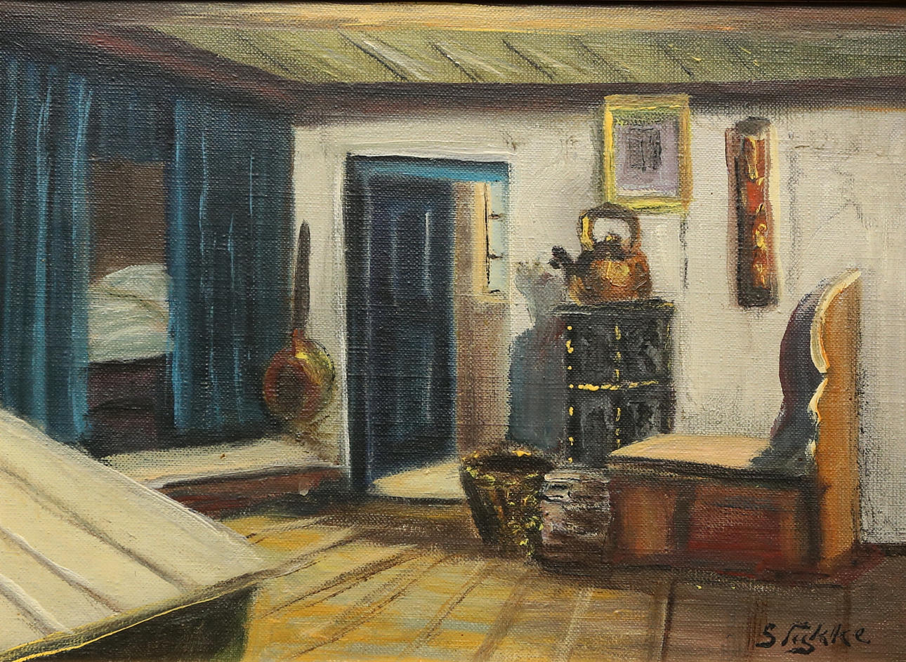 OIDENTIFIERAD KONSTNÄR. oil on panel, signed.