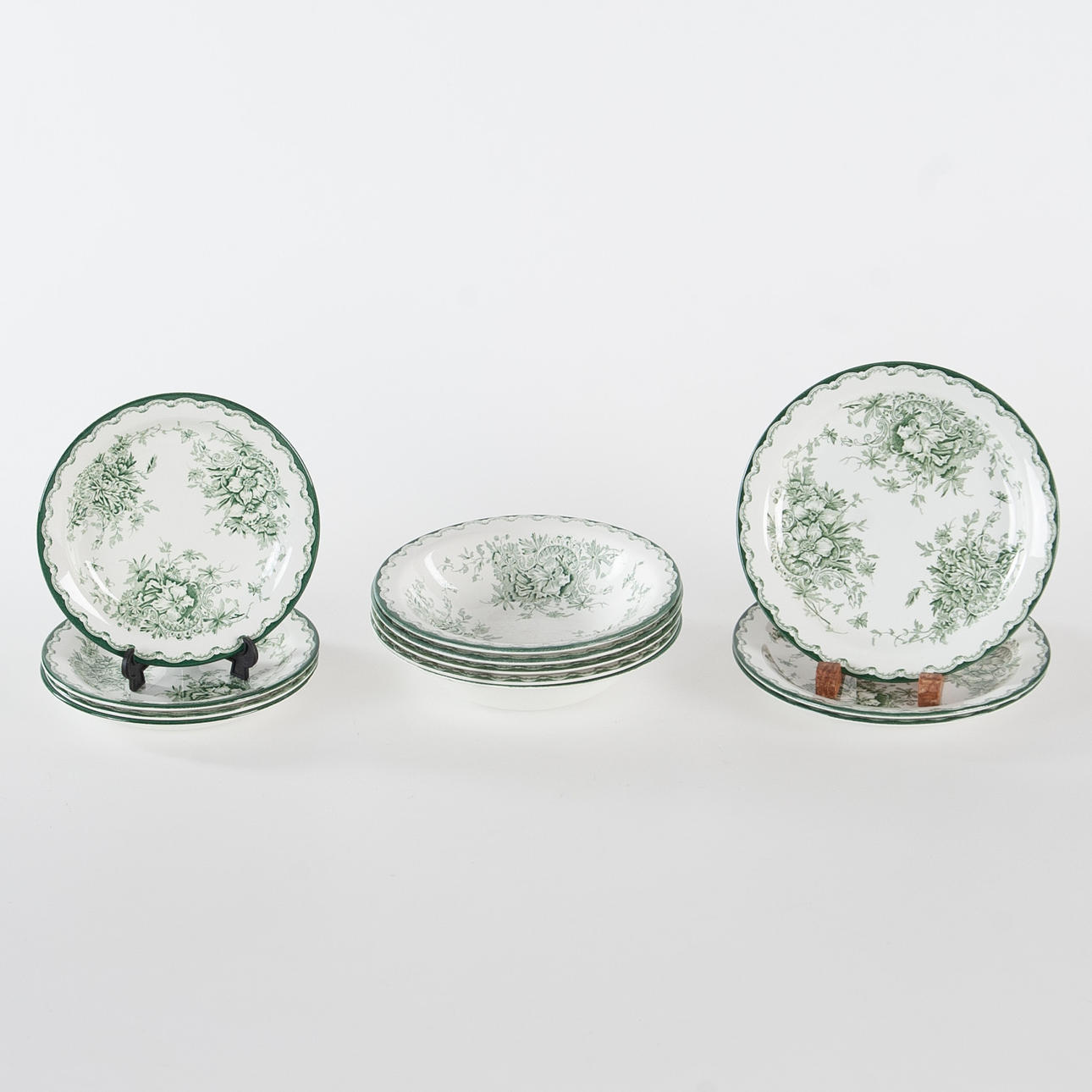 SERVISDELAR. "Grön Anna" Rörstrand, 12 delar.