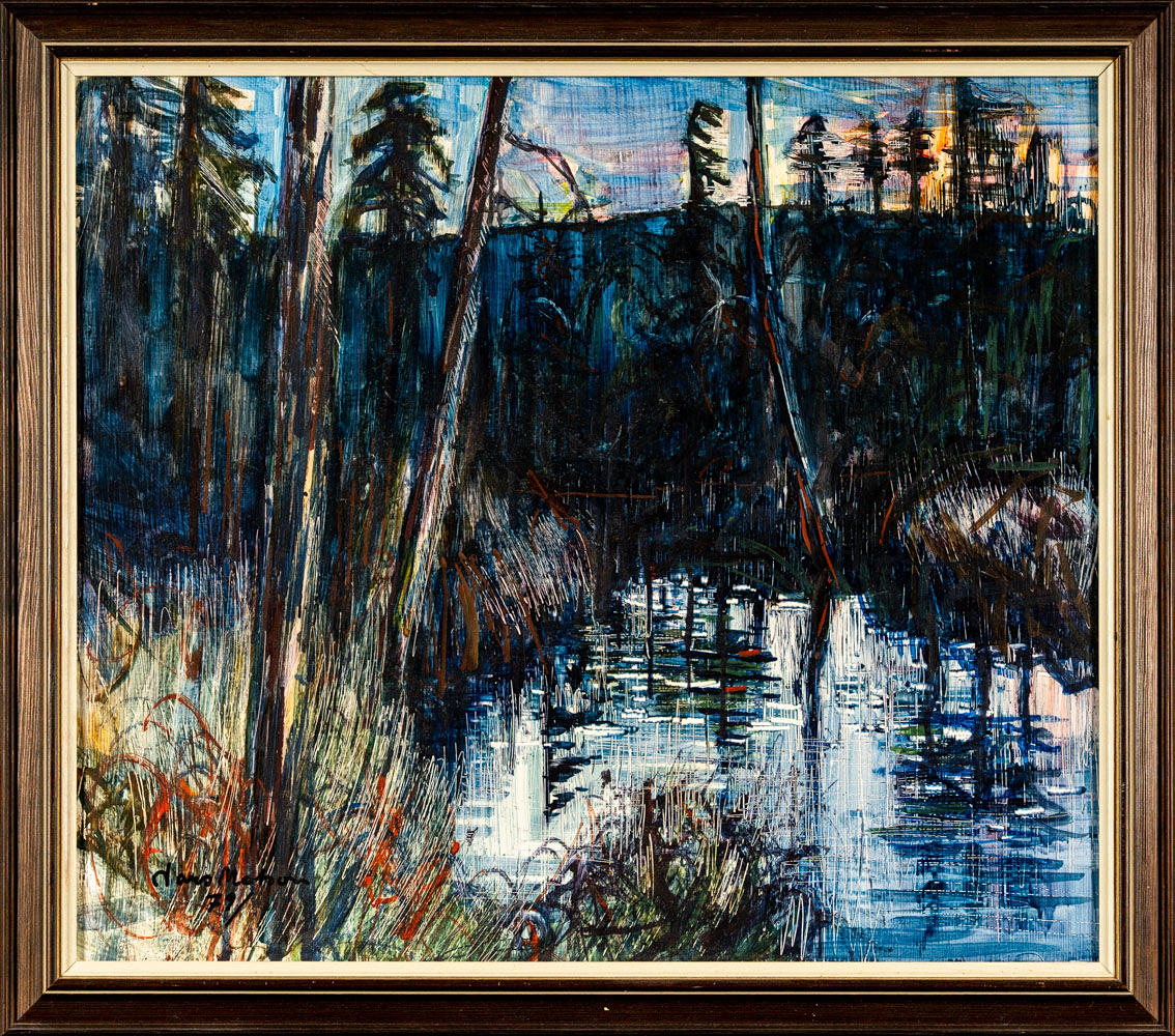 LARS  MATSON. Oil on panel, Nature & forest motifs, Signed.