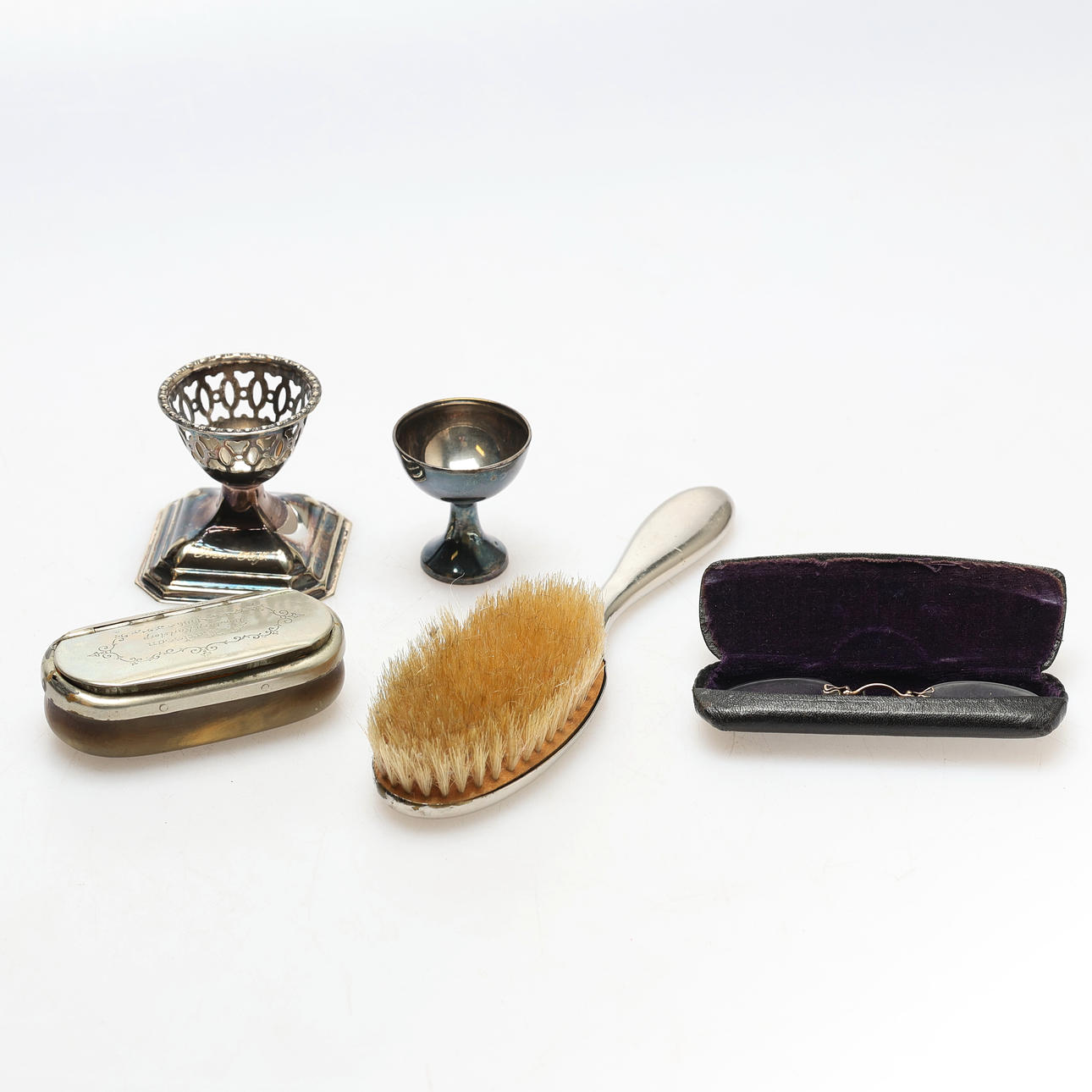 MISCELLANEOUS METAL OBJECTS, partly nickel silver.