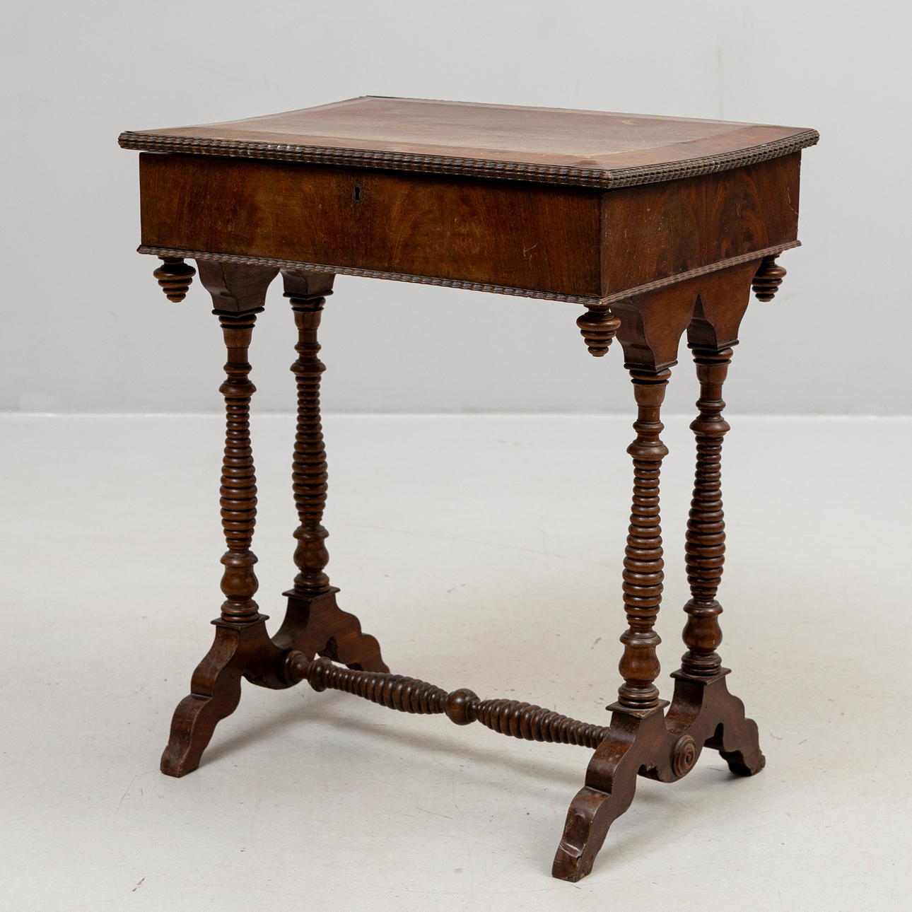 A 19th century mahogany sewing table.
