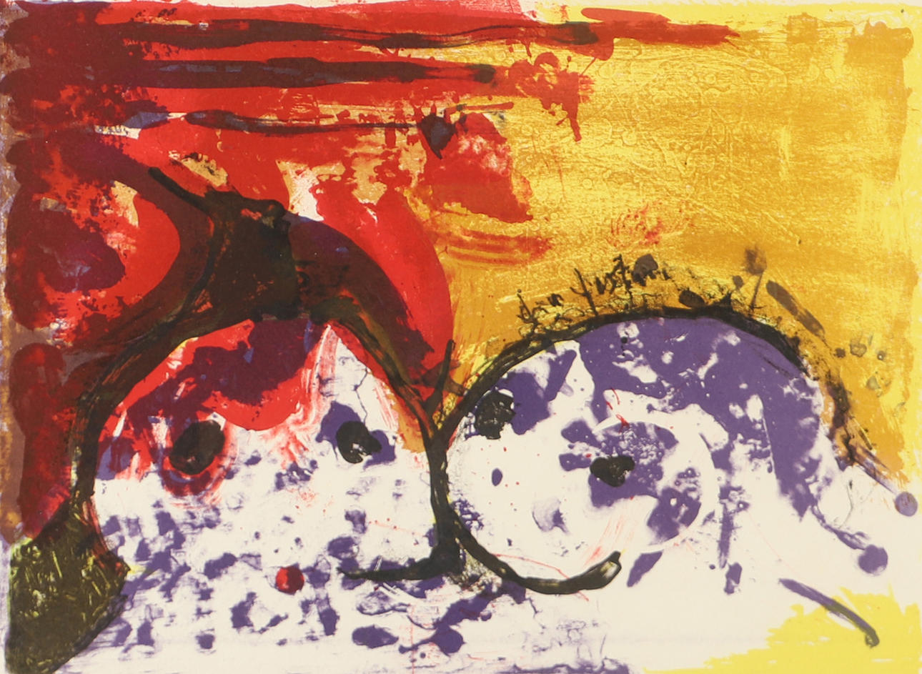 MOGENS BALLE. Composition, lithograph in colours, signed Balle.