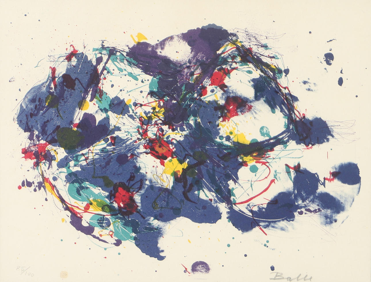 MOGENS BALLE. Composition, lithograph in colours, signed Balle.