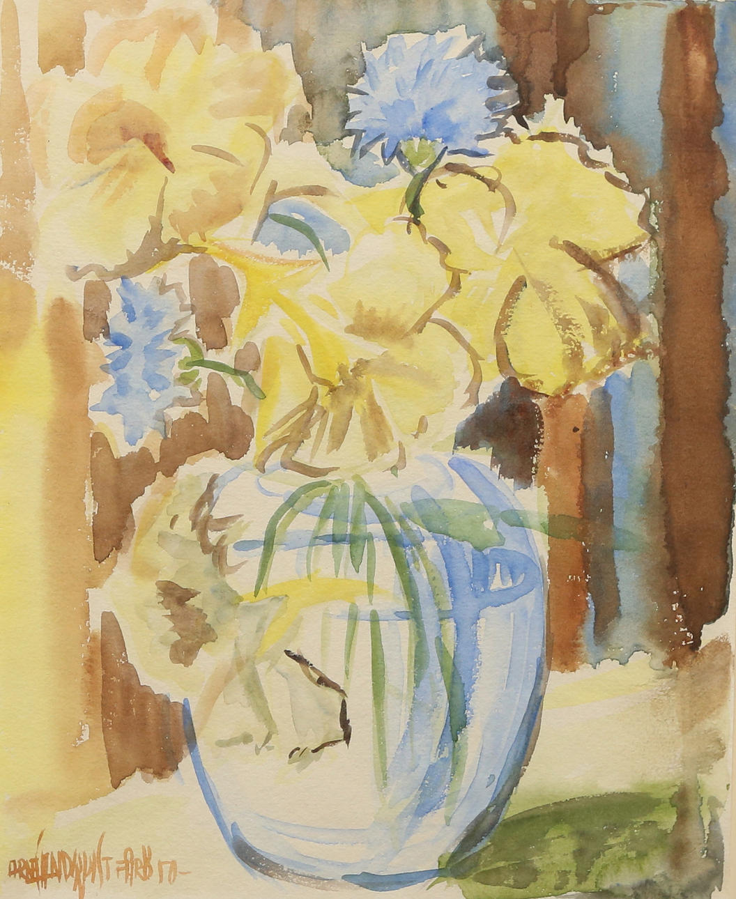 OIDENTIFIERAD KONSTNÄR. mixed media, indistinctly signed and dated.