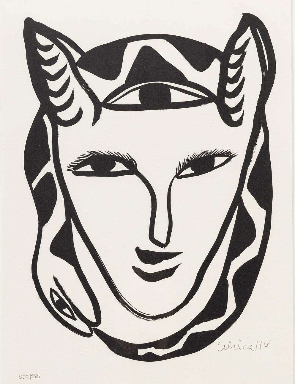ULRICA HYDMAN-VALLIEN. Face, lithograph, signed, numbered 252/380.