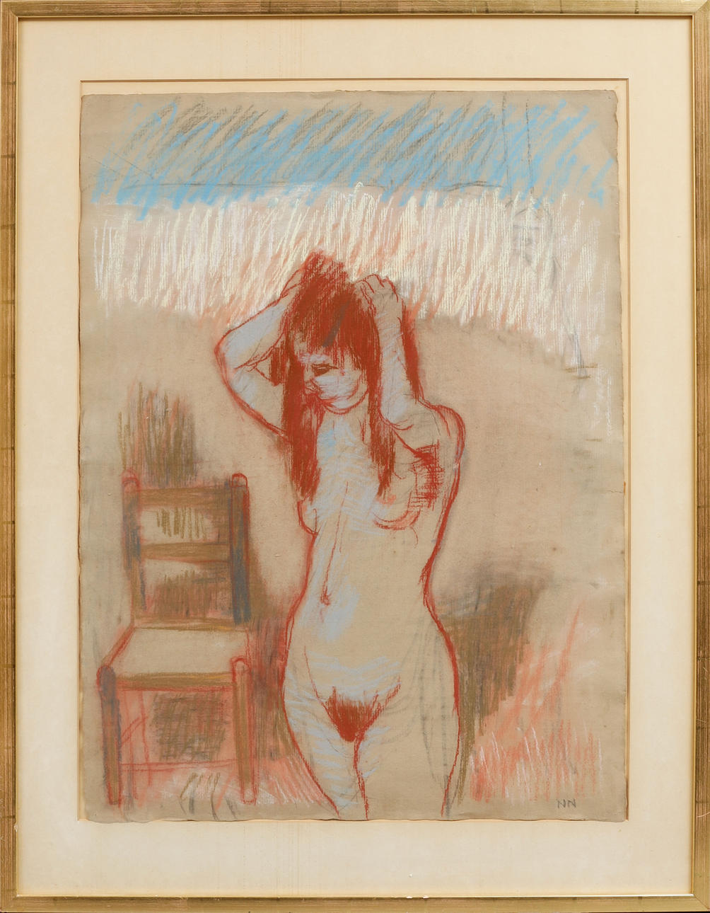 NILS NILSSON. Model. Pastel, signed.