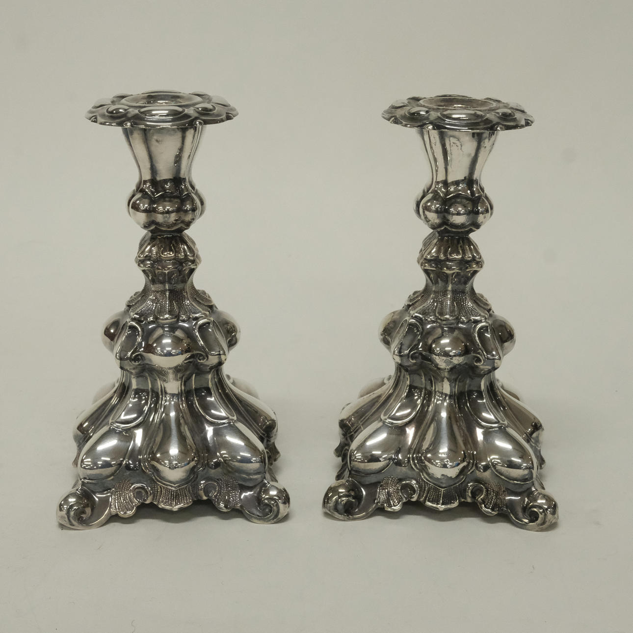 PAIR OF CANDLESTICKS, SILVER.