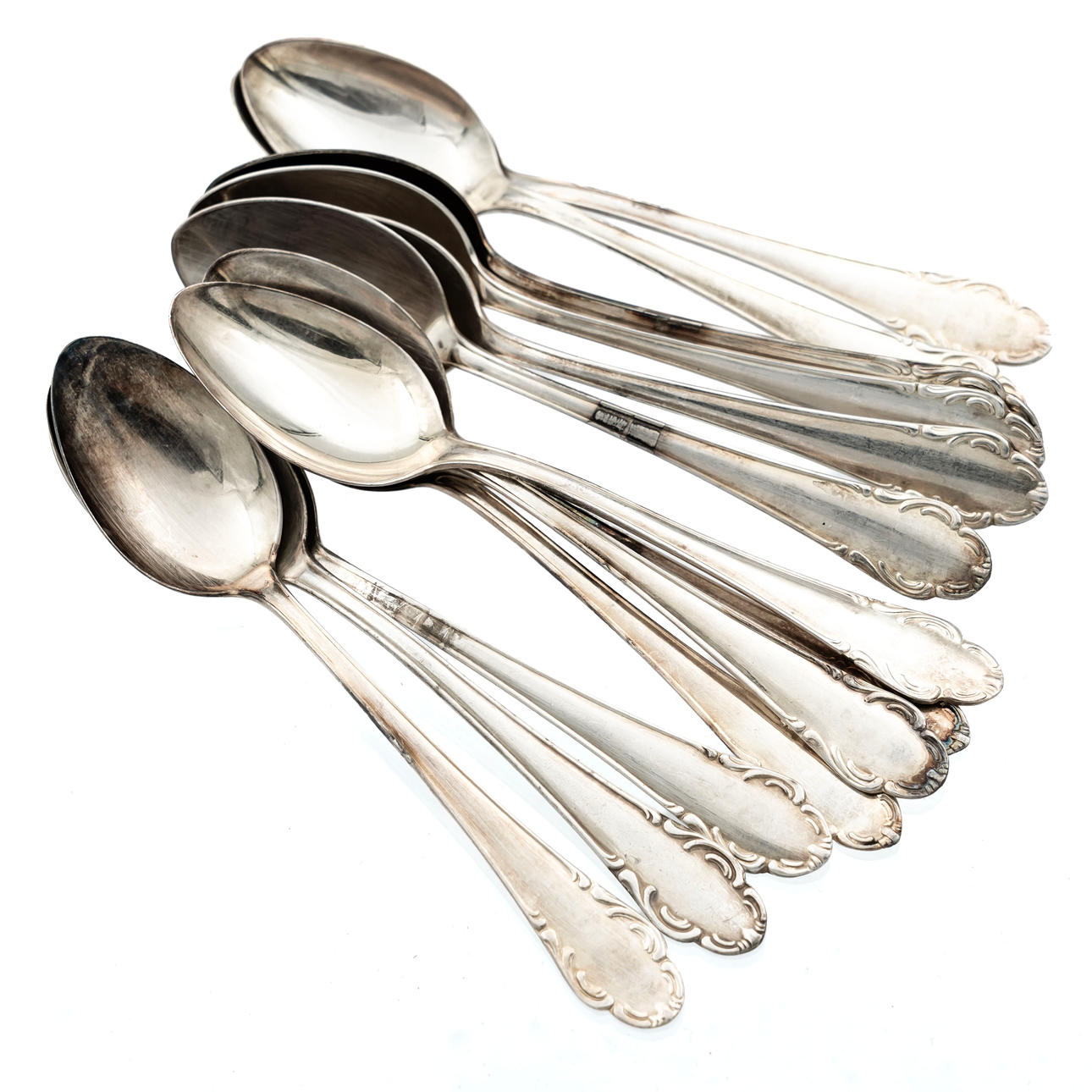 TEASPOONS, 13 pcs, silver, 20th century.