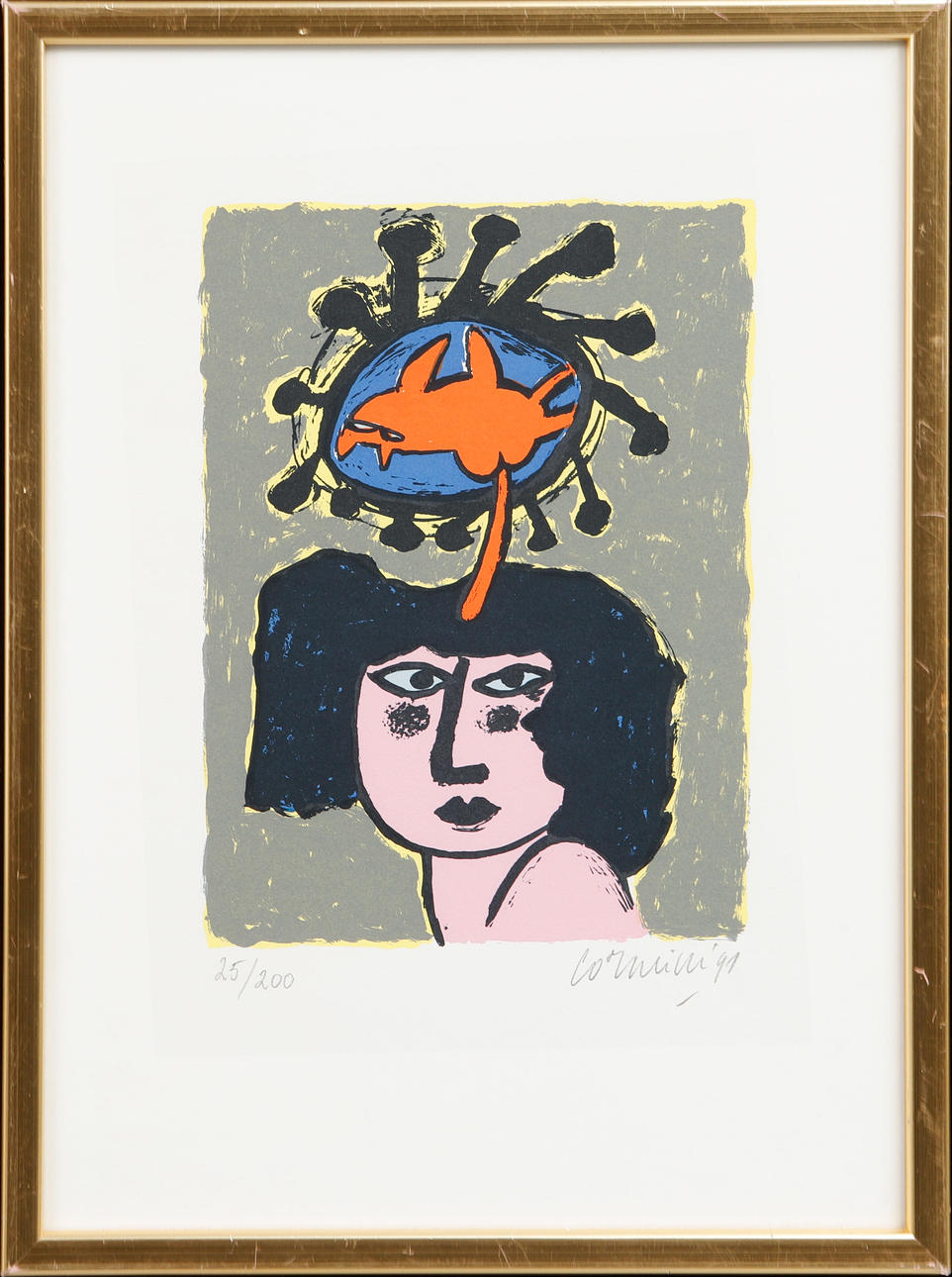 BEVERLOO CORNEILLE. Composition with figures. Lithograph in colours, signed and numbered 25/200.