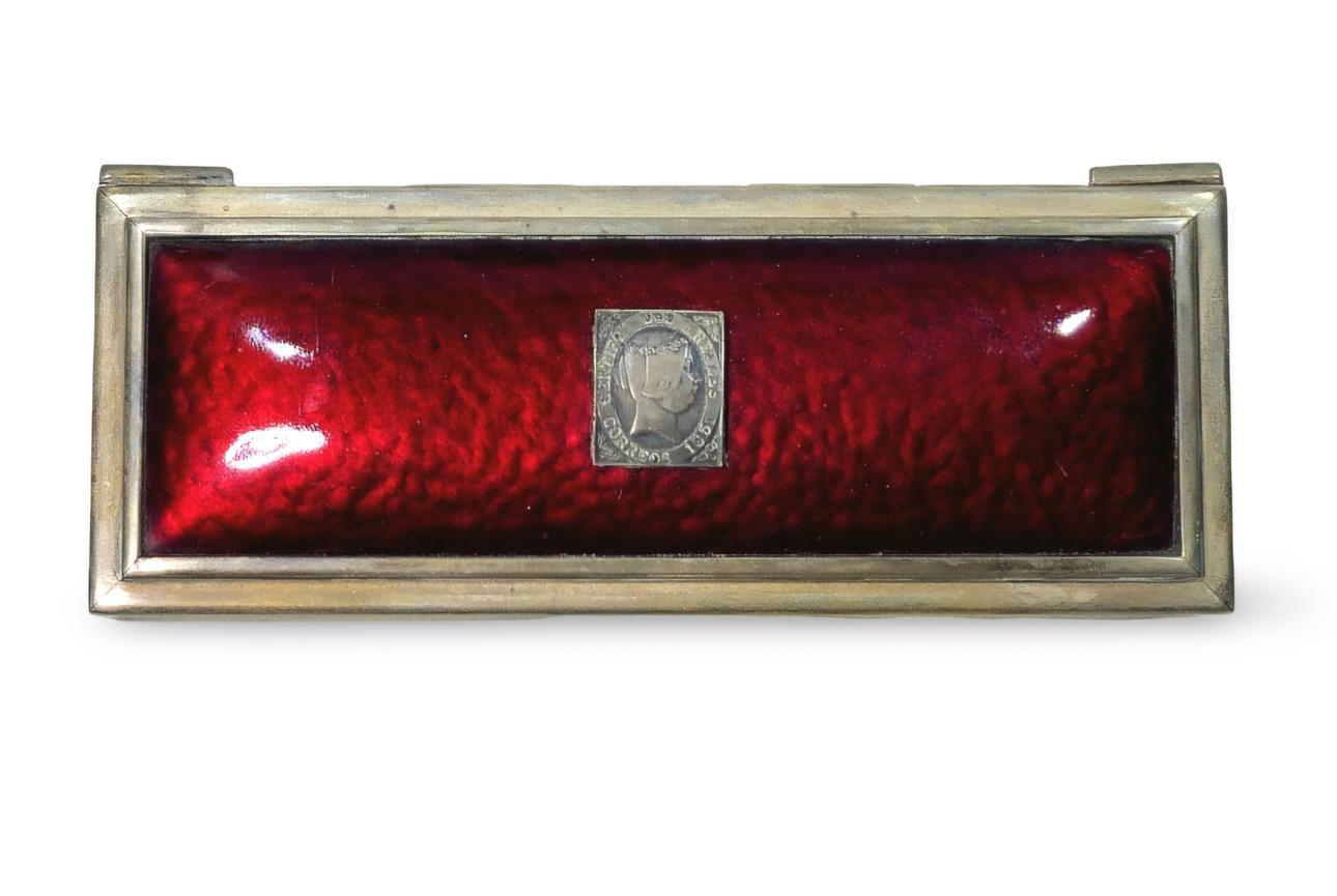 Box for enamel and silver stamps.