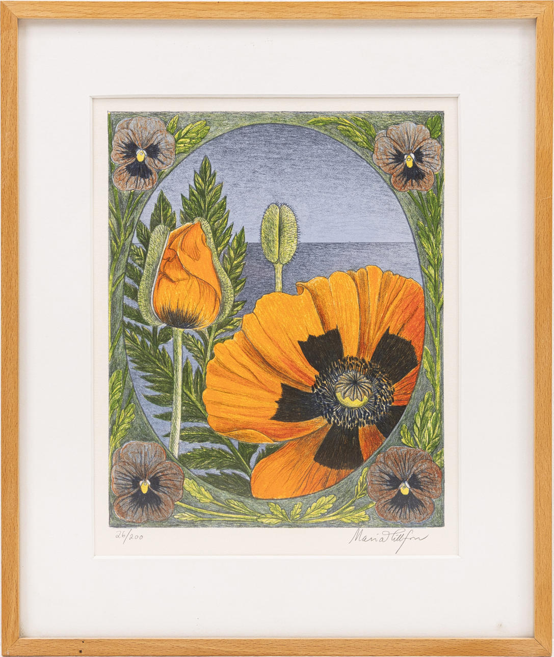 MARIA HILLFON. lithograph, signed, numbered 26/200.