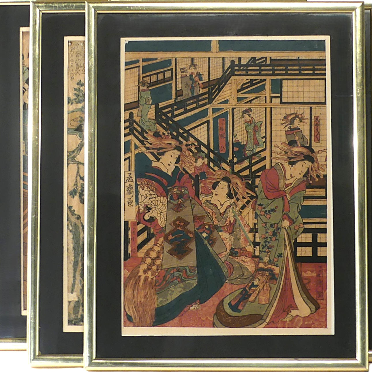 JAPANESE WOODBLOCK PRINTS, 4 pcs.