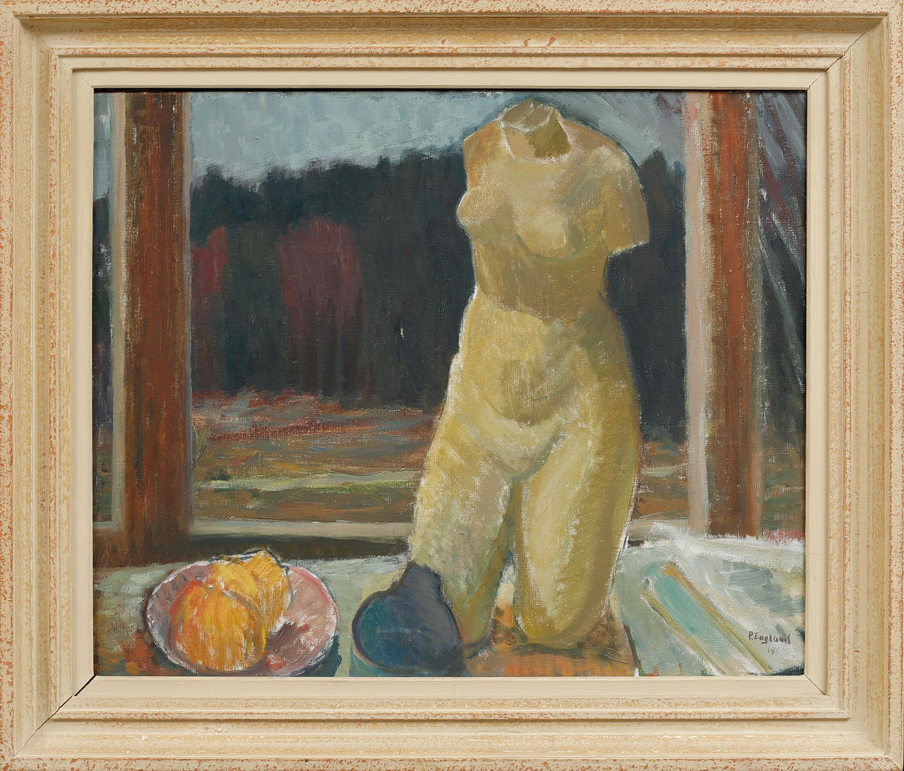 PER ENGLUND. “Set up with torso”,, oil on canvas, signed.