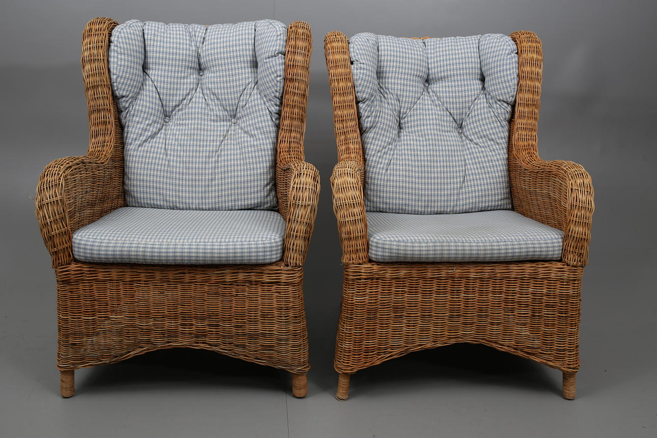 FÅTÖLJER, rotting, 2 stycken, 1900-2000-tal.