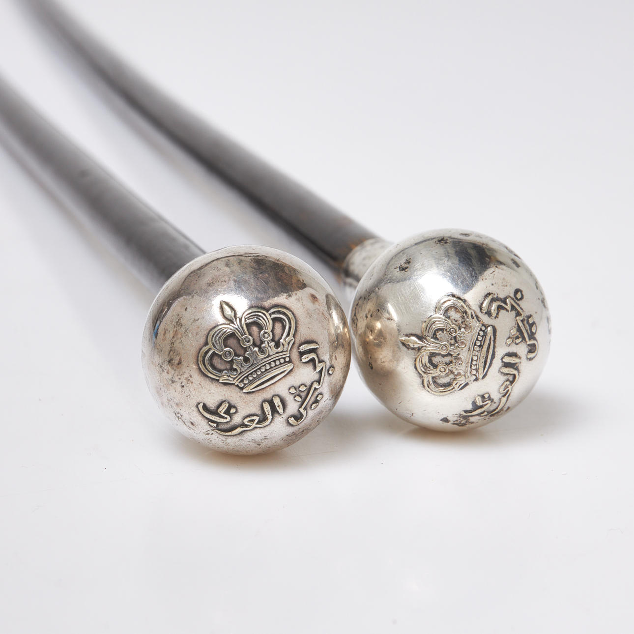 CANES, 2 pieces, silver cleats.